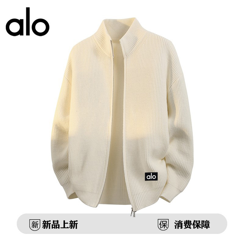 官方奥特莱斯品牌折扣 秋季开衫毛衣外套男女秋冬立领针织衫潮