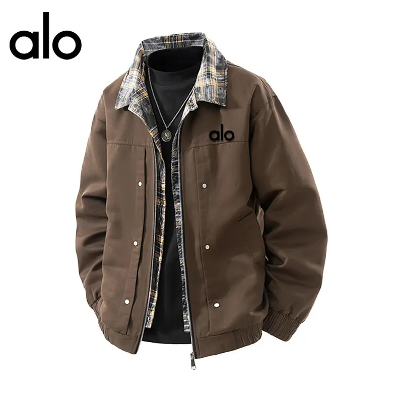 官方奥特莱斯】alo潮牌 秋季美式复古假两件上衣百搭男士休闲夹克
