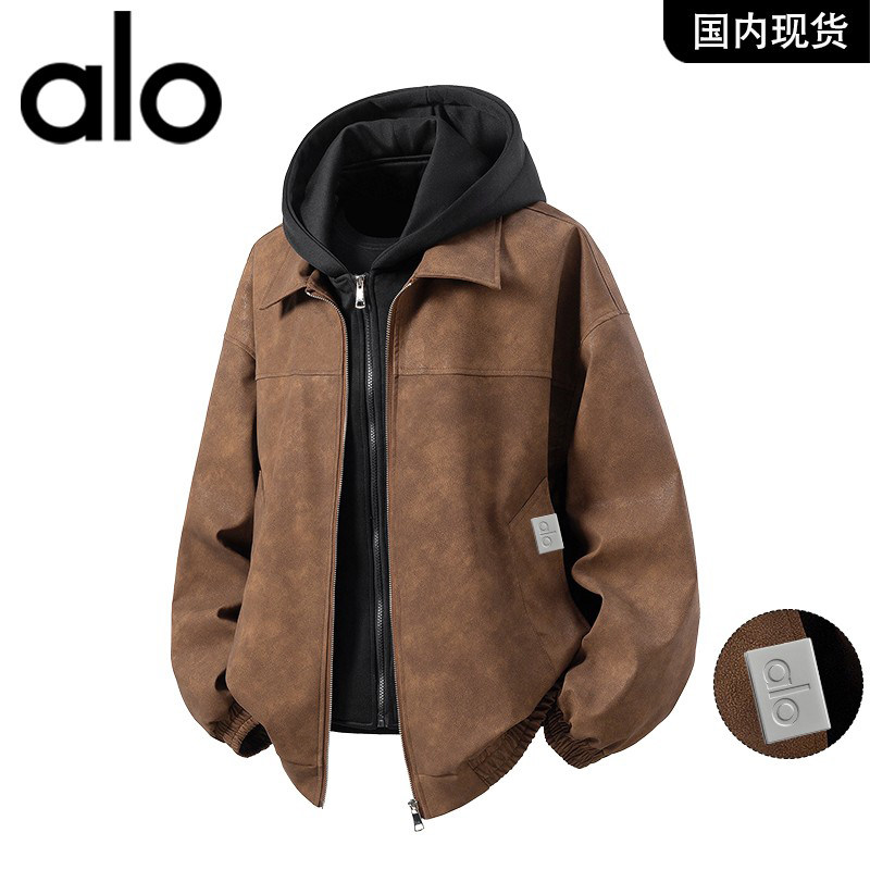 官方奥特莱斯品牌折扣2026春季男款美式复古假两件连帽皮衣外套,男装,大码上装,淘宝优惠券,粉丝福利购,淘宝优惠卷