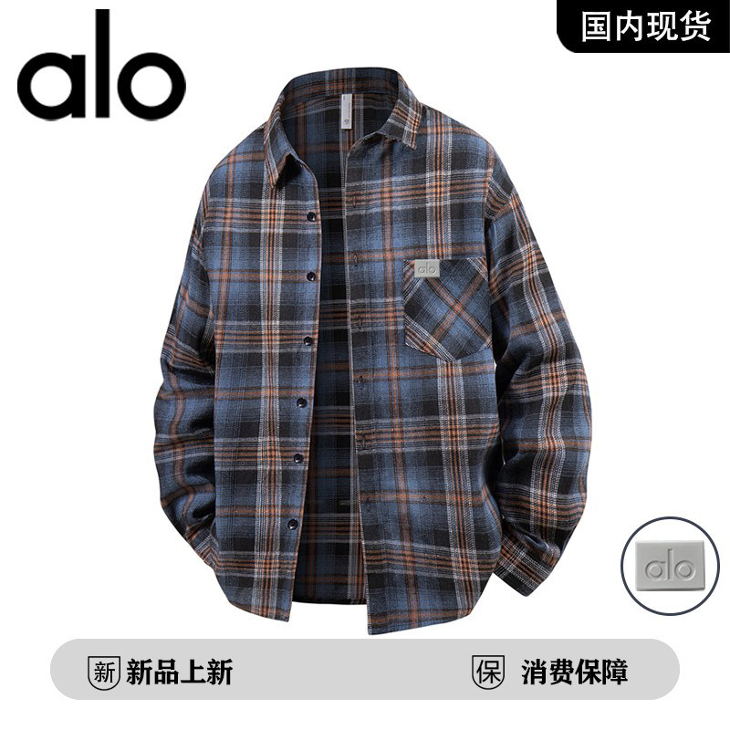 官方奥特莱斯品牌折扣 2026春季时尚潮流格子长袖衬衫男士外套