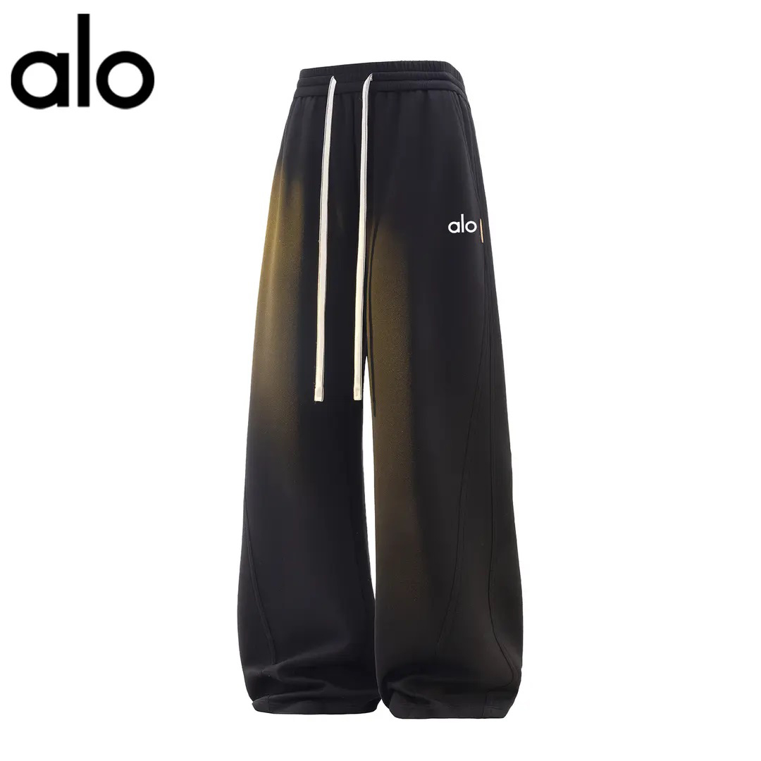 官方奥特莱斯】品牌折扣弯刀裤子男女款大码宽松阔腿运动休闲卫裤