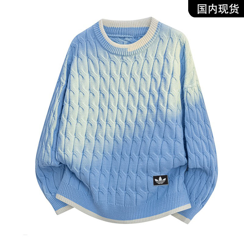 官方奥特莱斯】品牌折扣 秋冬季提花保暖套头毛衣高级情侣针织衫