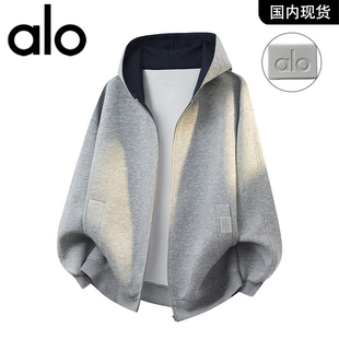 官方奥特莱斯品牌折扣 情侣春季撞色连帽开衫卫衣宽松休闲外套