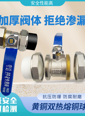 双活接球阀ppr铜阀门pe水管开关pert双热熔球阀pb4分6分1寸405063