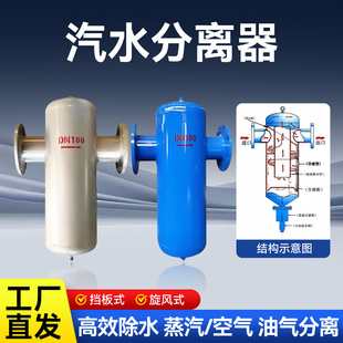 不锈钢碳钢汽水分离器旋风式挡板式蒸汽管道冷凝水气液分离除水器