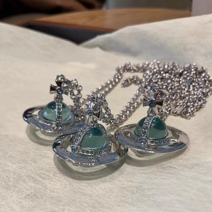 立体土星orb项链叠戴锁骨链毛衣链大号中号 爆款 超冰透 SHANCAI