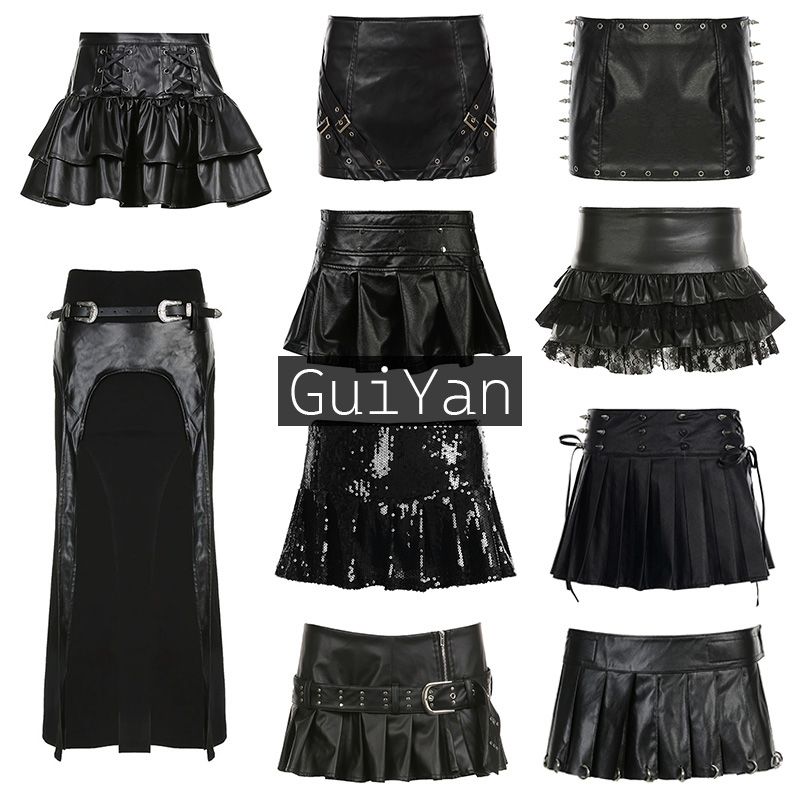 打歌服舞台性感个性超短裙PU皮