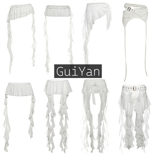 鬼妍jazz爵士舞舞台打歌服配饰外搭个性 潮流女 网纱不规则飘带时尚