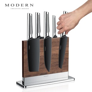 摩登MODERN原创轻奢钛刀厨房刀具5件套带刀架套装菜刀切肉砍骨刀