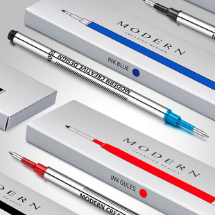 MODERN宝珠笔签字笔笔芯550M中性水笔替换芯不断墨学生用5支装