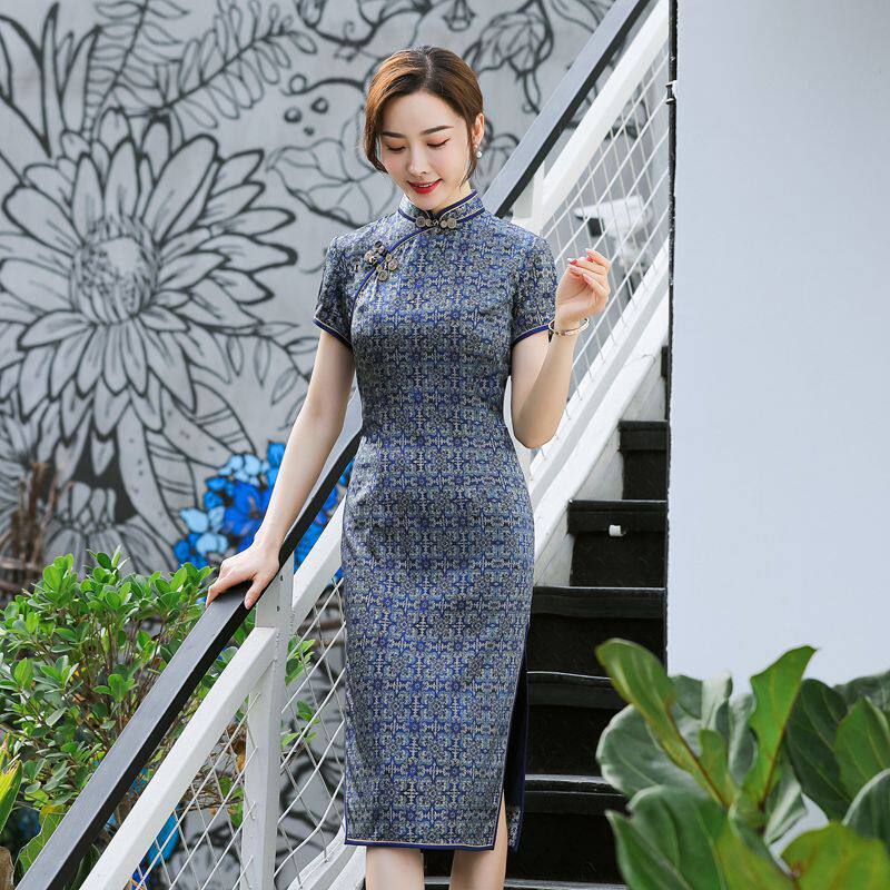 真丝旗袍年轻款蚕丝2020新品夏季日常宽松时尚优雅改良裙子现代风