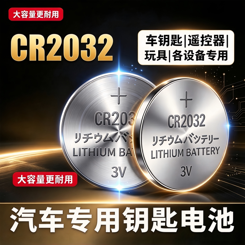 适用于奥迪A4L汽车钥匙电池a4l一键启动遥控器原装纽扣电子CR2032
