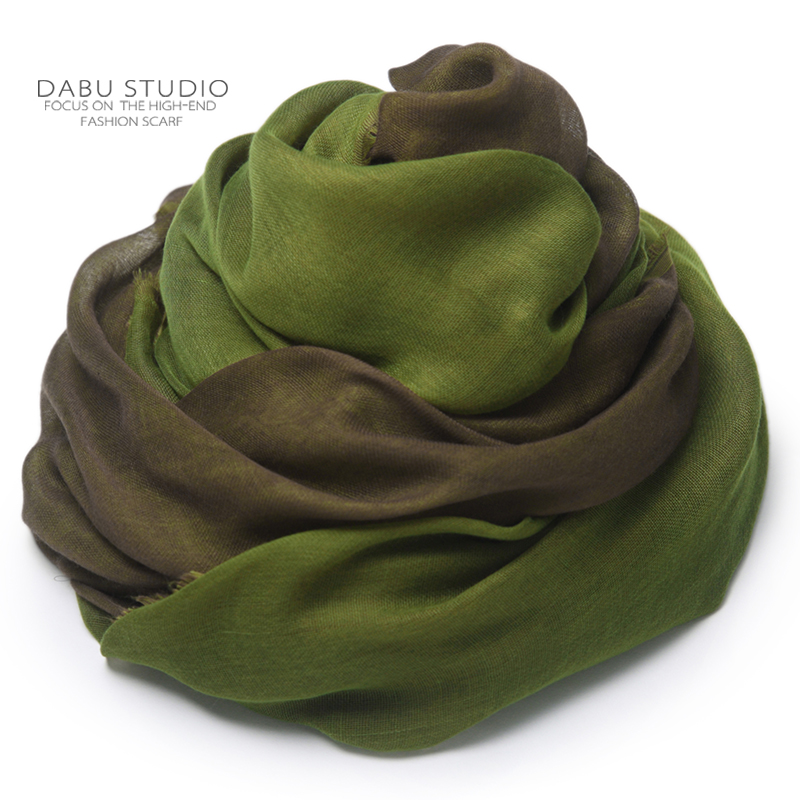 双层双色唯美配色纯棉大尺寸纱巾