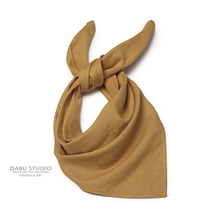 多色入苎麻日单柜价100+亮色调草绿姜黄色小方巾丝巾领巾护颈椎女