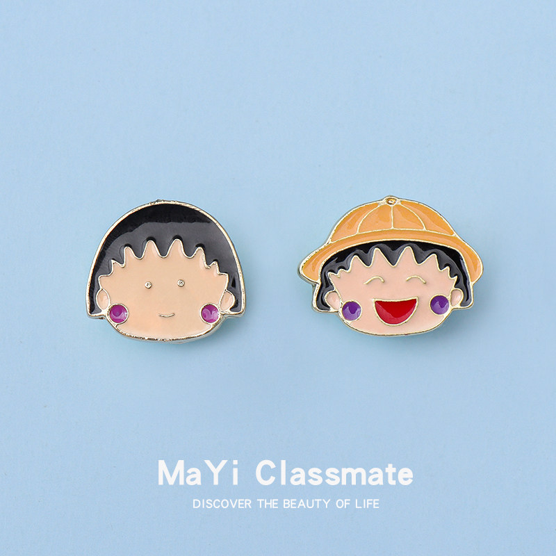 可爱日系卡通樱桃小丸子胸针2021年新款潮衣服装饰配件包包徽章女