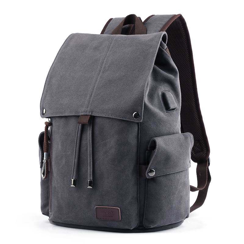 潮流帆系布古学双肩男士背包包大生复书包时尚电脑包旅日休闲行包
