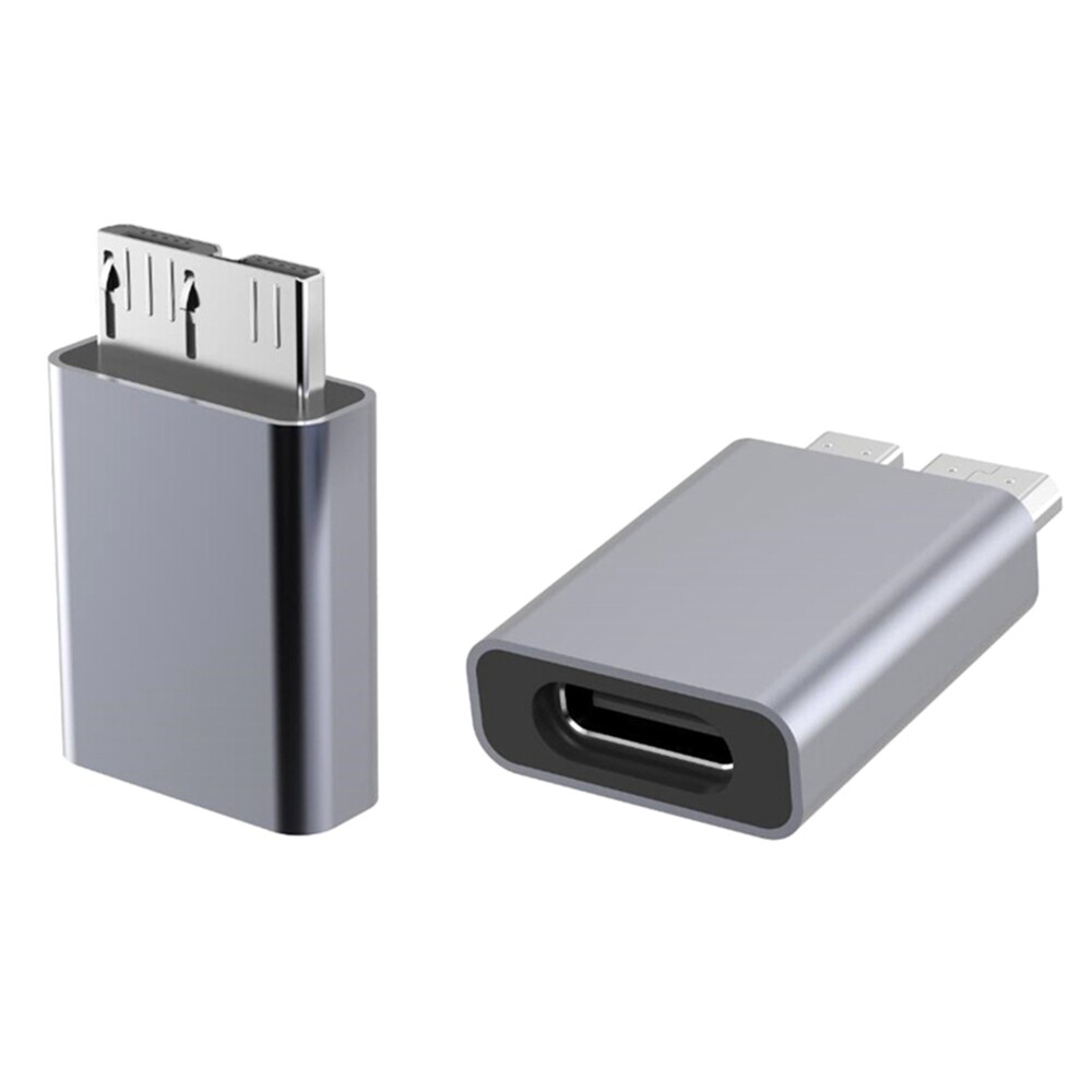 Type-C母转micro B铝外壳USB3.0公转接头适用于Mac连接移动硬盘盒