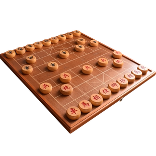 御圣象棋中国象棋实木象棋湖北小叶黄杨木大号带象棋木质棋盘送礼