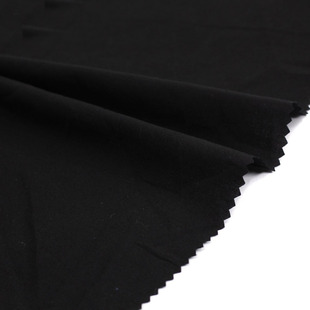 布料配色咨询服务 裙子面料 100gsm纯黑色60支水洗棉 不掉色衬衫