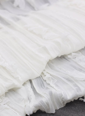 白色蕾丝布料 复古文艺风夏天衬衫裙子面料 立体肌理娃衣手工DIY
