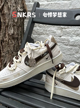 球鞋定制 Nike Court Vision 废土乐园街头涂鸦百搭男女低帮板鞋