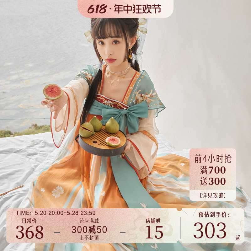 十三余小豆蔻儿[瑶遇见神鹿-王者荣耀联名]国风连衣裙原创春装女-封面