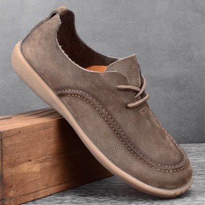 平底软皮牛皮皮鞋英伦复古潮流风