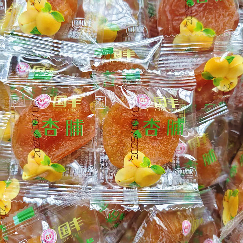 国丰杏干杏肉脯无核杏肉干桃脯休闲果脯蜜饯零食独立小包散装