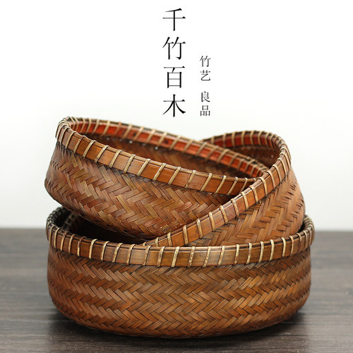 复古藤编做旧零食干果杂物工艺品