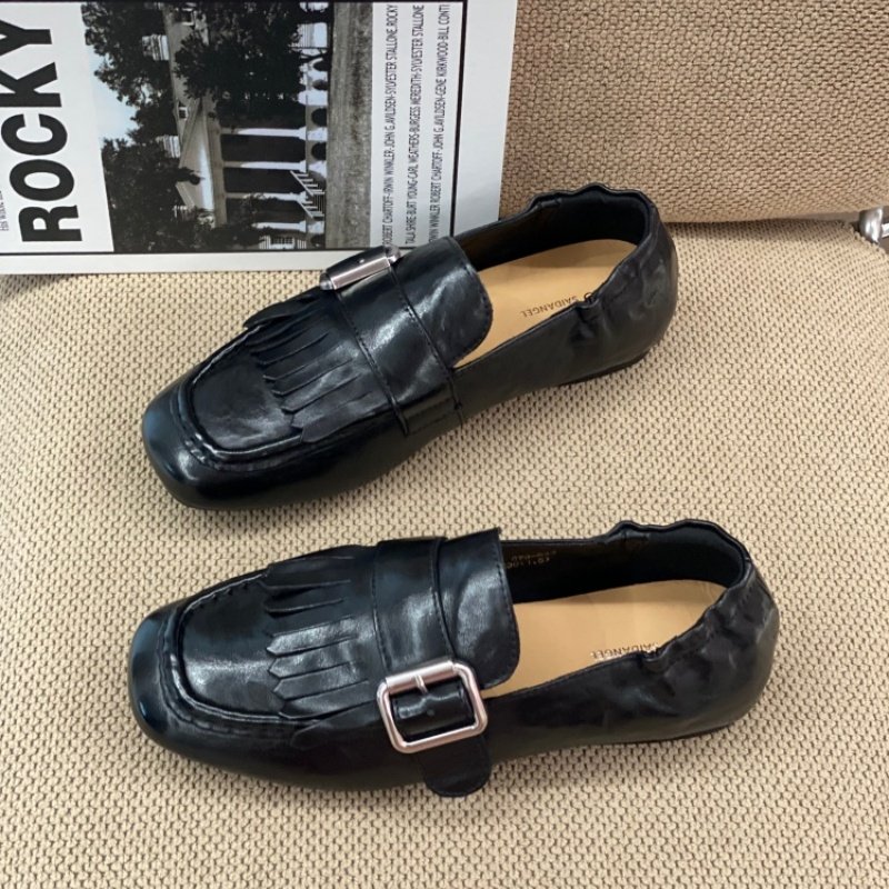 2026春季爆款韩版流苏乐福鞋女金属扣深口单鞋中跟百搭舒适小皮鞋,女鞋,深口单鞋,淘宝优惠券,粉丝福利购,淘宝优惠卷