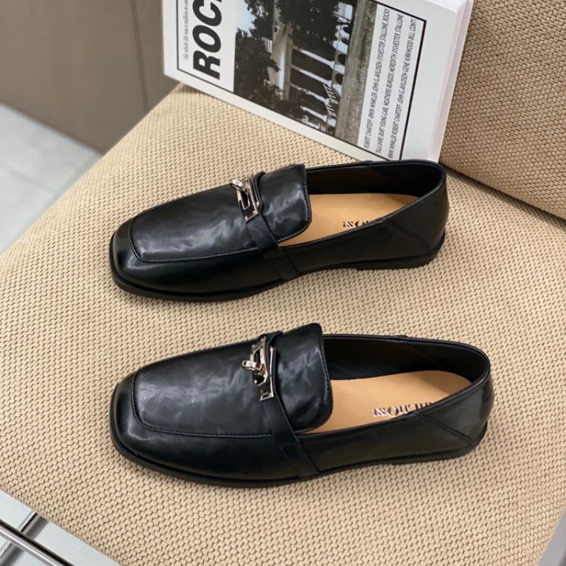 英伦风真皮乐福鞋女2026春季新款深口韩版粗跟单鞋百搭中跟皮鞋女,女鞋,深口单鞋,淘宝优惠券,粉丝福利购,淘宝优惠卷