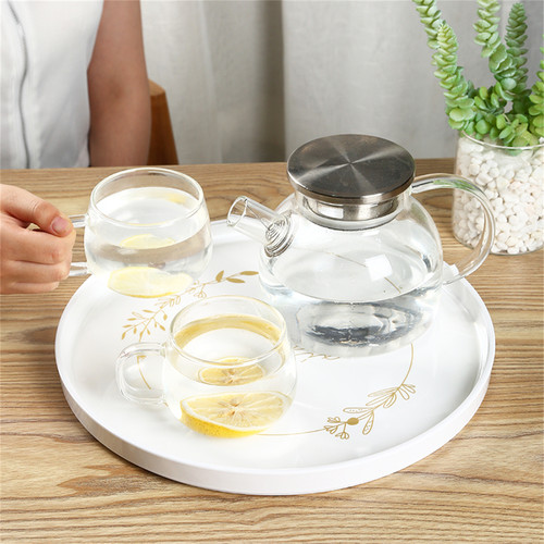 茶杯托盘密胺圆形简约风