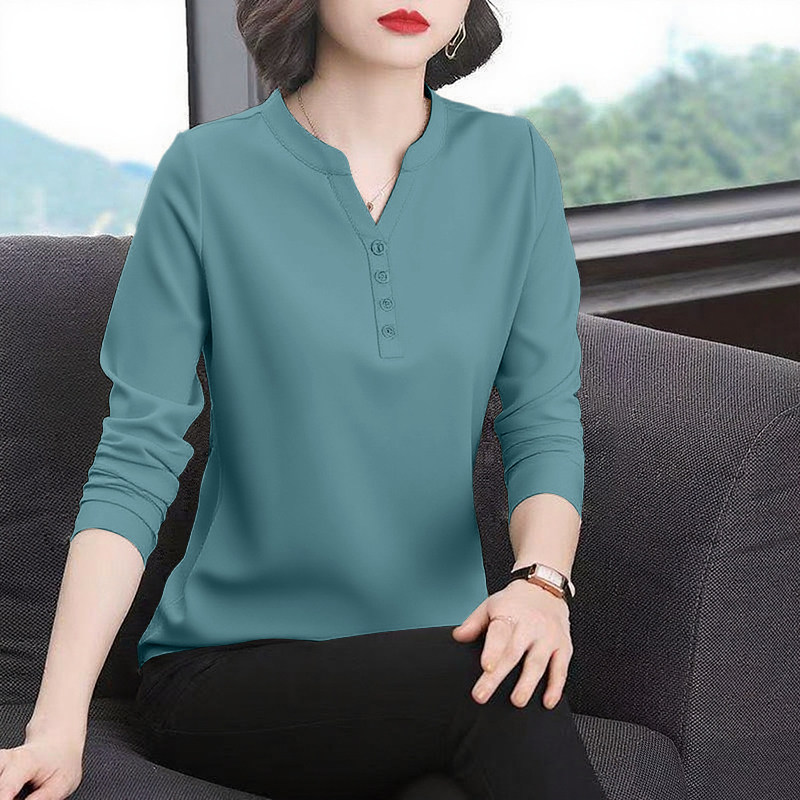 纯棉t恤女长袖春秋2025新款韩版时尚百搭宽松打底衫减龄纯色上衣