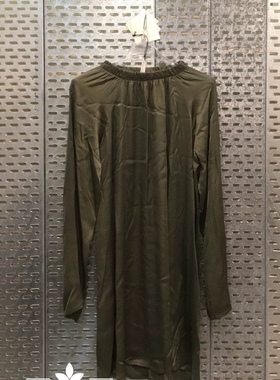 特价意大利品牌tensione in正品松紧领口丝滑料衬衫裙2024秋冬现