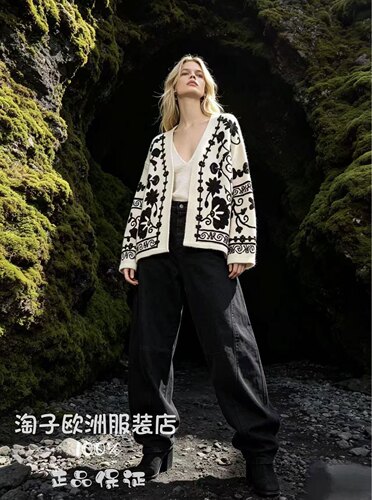 意大利品牌Philia loft正品复古图案色针织开衫外套上衣2026秋冬