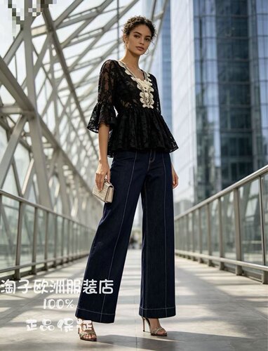 意大利品牌by Rachel正品珠子花边料复古套头收腰上衣2026秋冬女