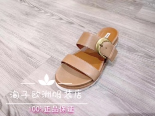 特价 rusconi正品 全牛皮小厚底凉拖鞋 百搭春夏现 意大利品牌Fabio