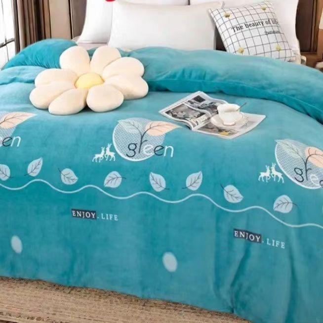 双面牛奶绒冬天加厚保暖被套网红