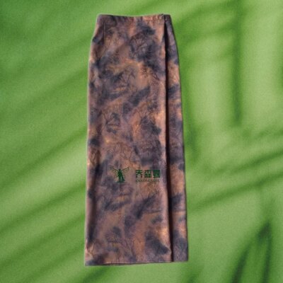 乔森蝶傣族筒裙民族风复古半身裙醋酸印染水墨画提花长裙
