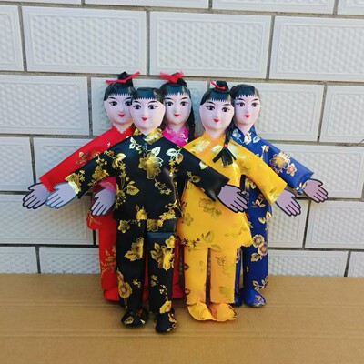绸缎童男童女花姐新娘金童玉女男女人偶高档手工娃娃儿童成人通用