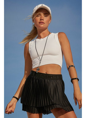 稀品FP 榛果标胶印logo腰带 带内衬底裤设计百褶网眼半身短裙