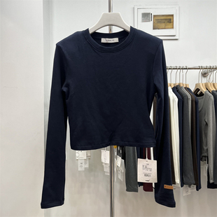 T恤打底衫 YUANXI元 长袖 1加绒垫肩设计短款 秋冬百搭上衣女 熙8197