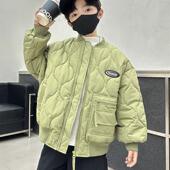潮 儿童秋冬轻薄棉衣加厚棒球服外套中大童装 男童棉服冬装 2025新款