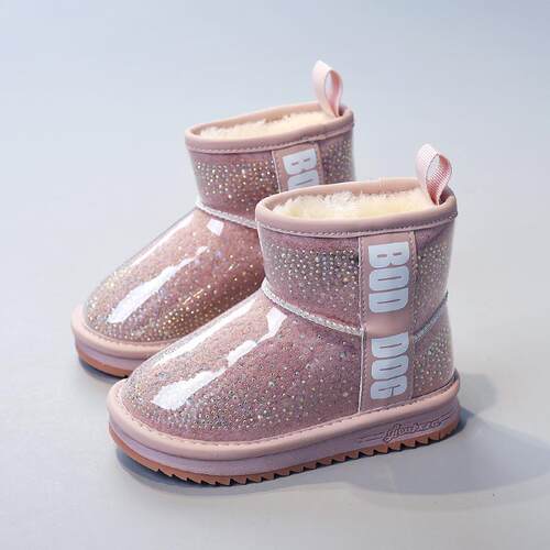真皮防水女童雪地靴冬季新款加绒加厚中大童棉鞋女孩宝宝短靴