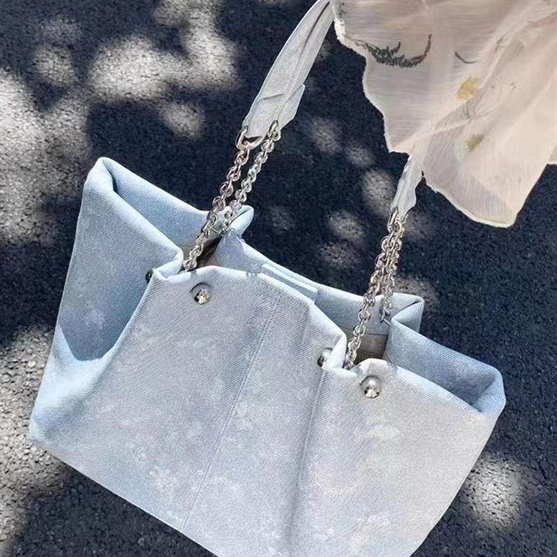 2024新款冰岛蓝大容量托特包女大学生上课高级感通勤单肩手提包包,箱包皮具/热销女包/男包,通用款女包,淘宝优惠券,粉丝福利购,淘宝优惠卷