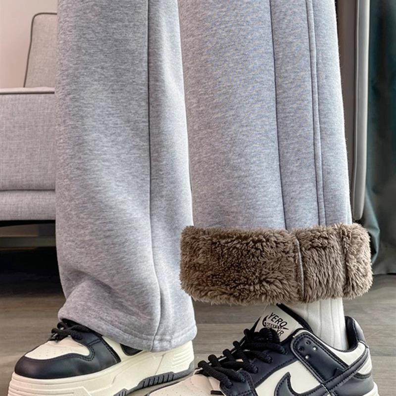 阔腿裤女羊羔绒保暖棉裤休闲直筒加绒裤子女秋冬季加厚运动卫裤女,女装/女士精品,卫裤,淘宝优惠券,粉丝福利购,淘宝优惠卷