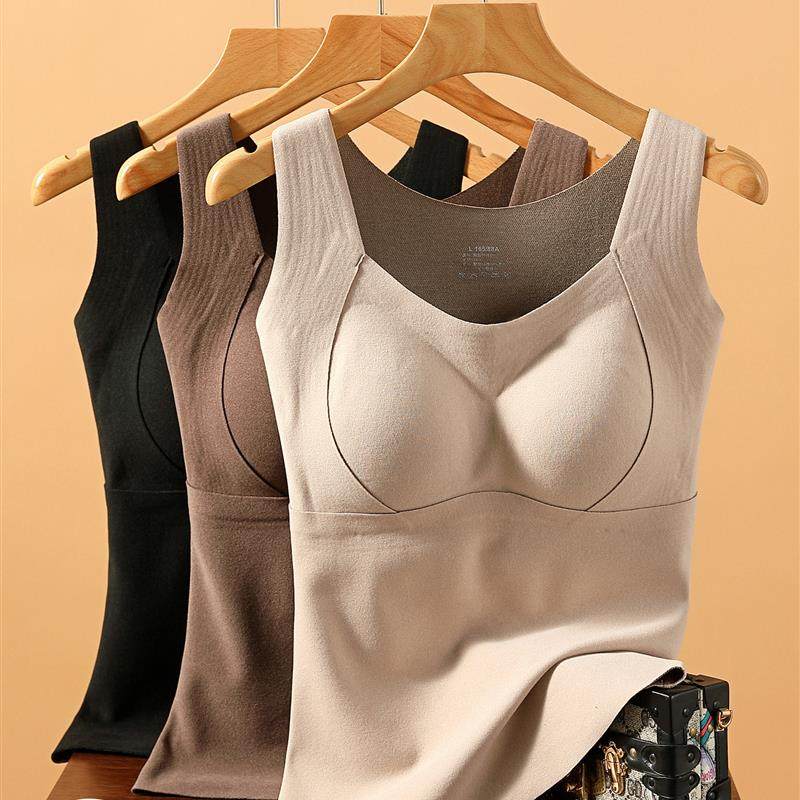 2025冬石墨烯保暖背心女内衣带胸垫加绒加厚吊带内搭磨毛打底上衣,女装/女士精品,背心吊带,淘宝优惠券,粉丝福利购,淘宝优惠卷