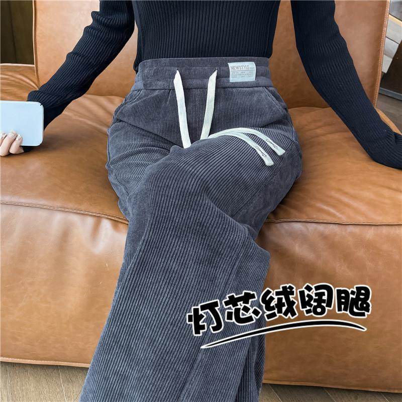 加绒雪尼尔阔腿裤女秋冬季2025新款爆款窄版直筒裤加厚灯芯绒裤子,女装/女士精品,休闲裤,淘宝优惠券,粉丝福利购,淘宝优惠卷
