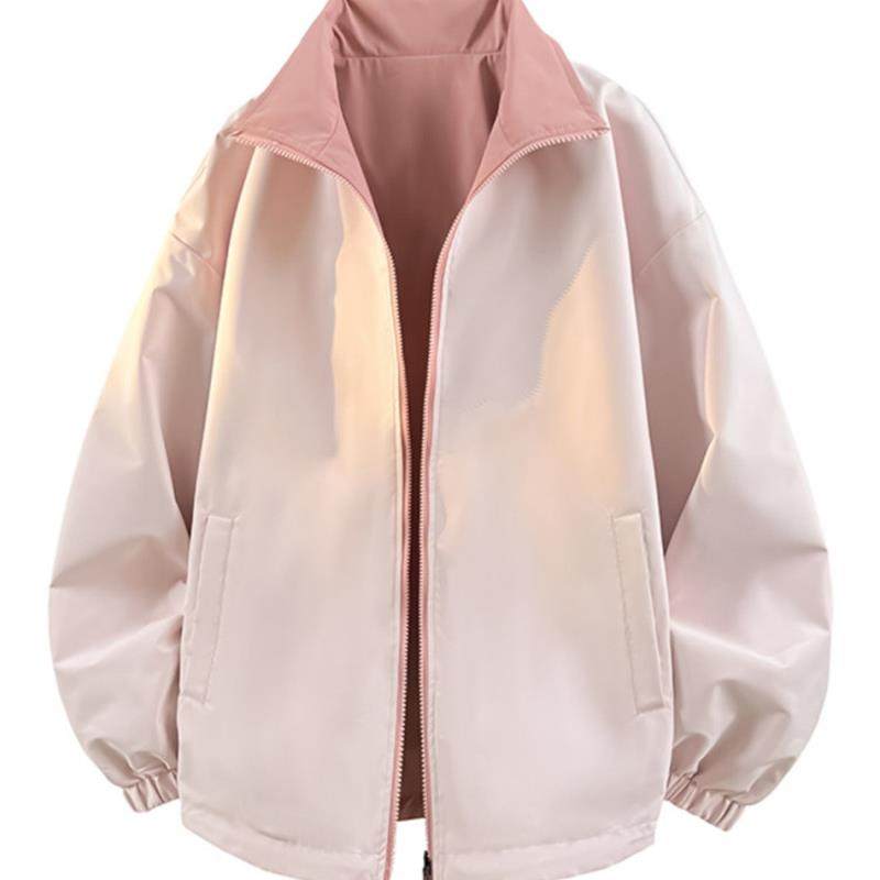 2025新款双面穿外套女春秋季美式学生夹克大码防水情侣冲锋上衣潮,女装/女士精品,短外套,淘宝优惠券,粉丝福利购,淘宝优惠卷