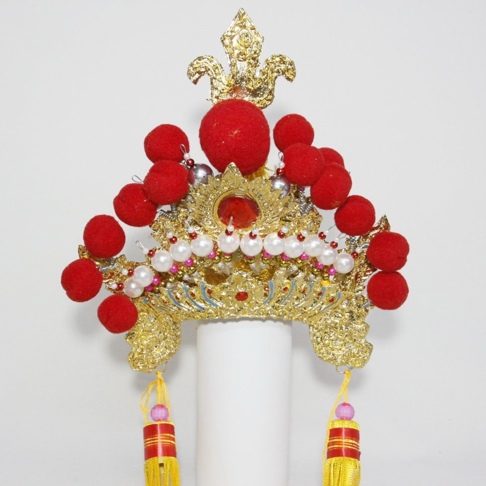 精品金箔纸帽元帅盔元帅帽武将帽头盔男神通天冠神像神明武冠